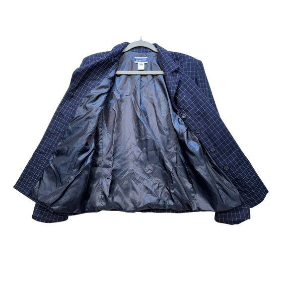 Pendleton  Womens Classic Blue Checkered Blazer Jacket Size 10 Made In USA - Picture 5 of 13